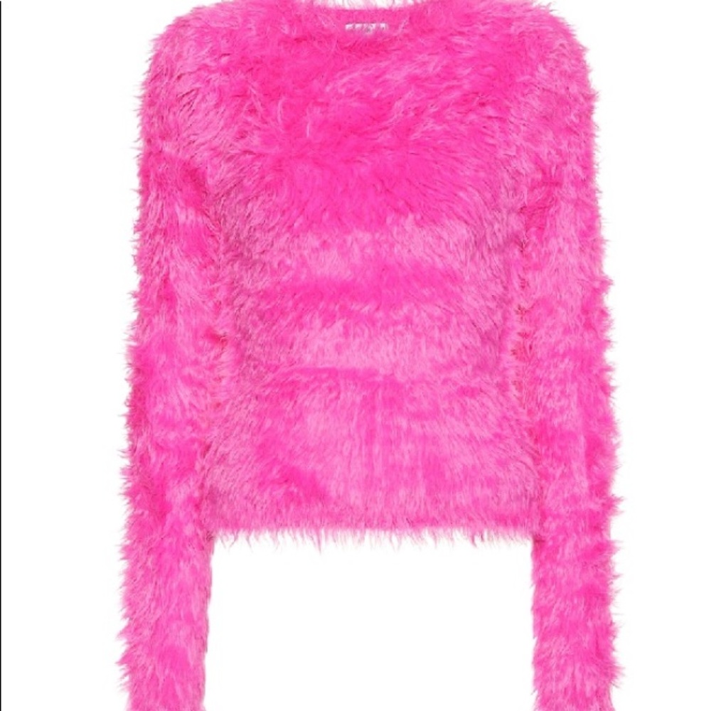 Hot Pink Faux Fur Balenciaga Sweater